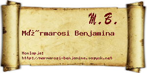 Mármarosi Benjamina névjegykártya